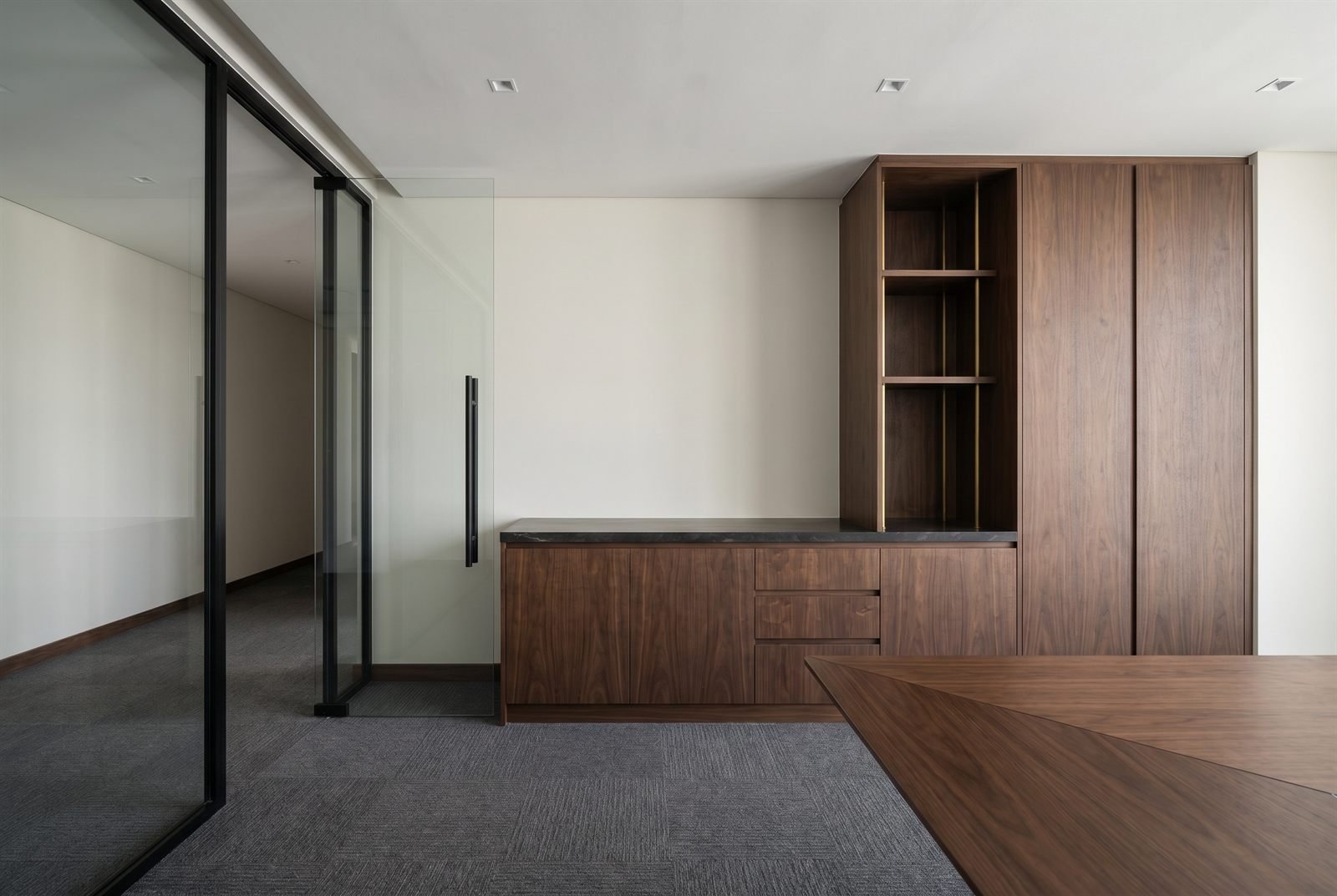 Boardroom storage cabinetry in a Dubai corporate office